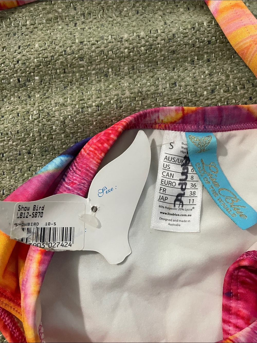 Lisa Blue Show Bird Swimsuit NWT (sample) one piece - Picture 3 of 4